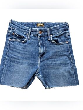 Mother The Looker High Rise Blue Denim Cutoff Shorts